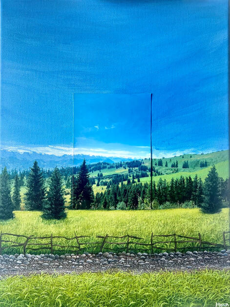 Expanding a Memory | Mixed Media on Canvas | Photograph; Acrylic | 2025