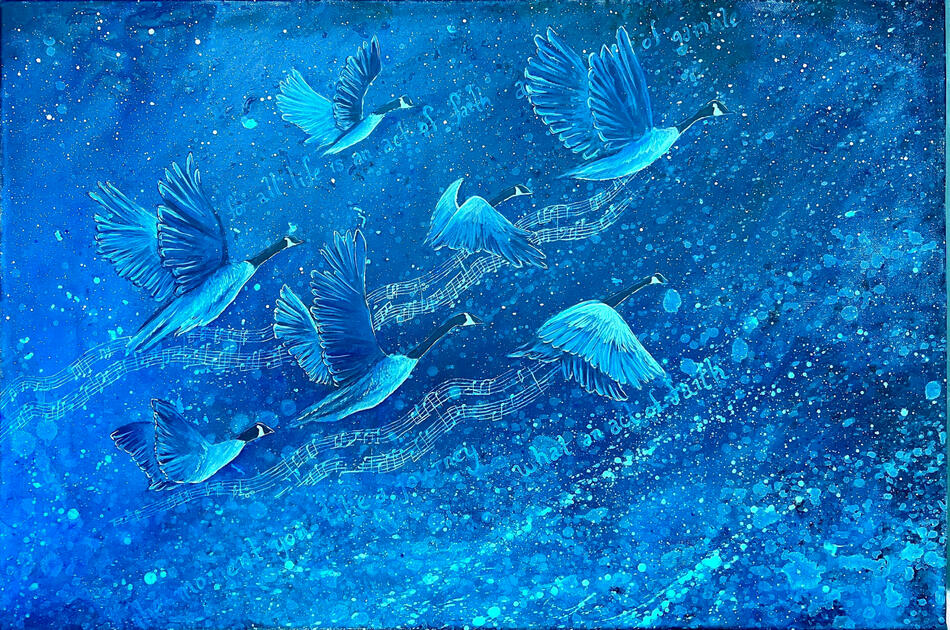 Leap of Faith | Acrylic on Canvas | 22 1/2" x 33 1/2" | 2025